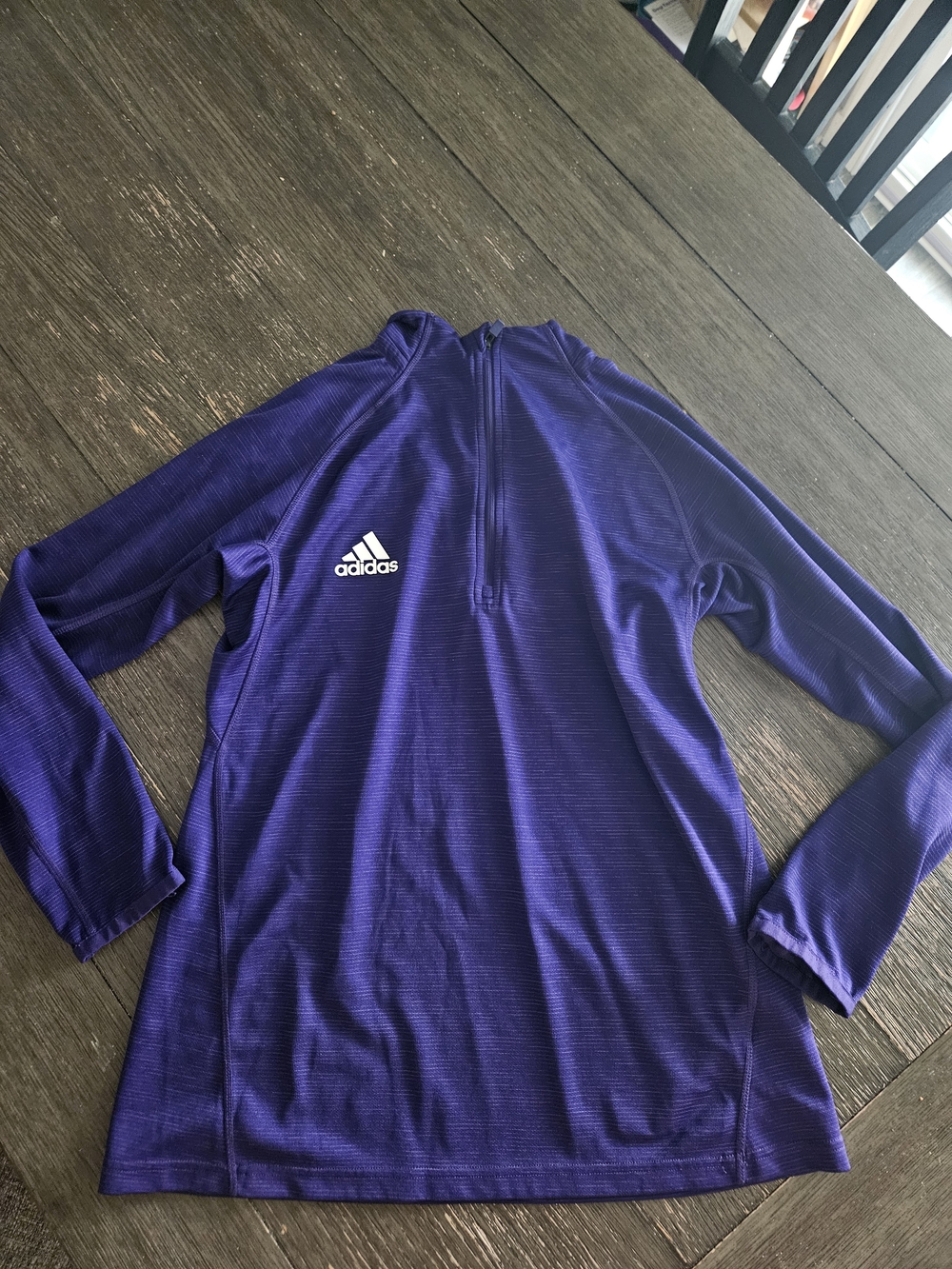 adidas Purple Quarter-Zip Athletic Pullover